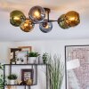 Koyoto ceiling light, globe light 59 cm blue, gold, green, 6-light sources