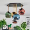 Ripoll ceiling light, globe light brass, black, 5-light sources