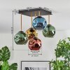 Ripoll ceiling light, globe light gold, black, 5-light sources