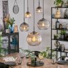 Koyoto hanging light, globe light, pendant light Amber, clear, Smoke-coloured, 5-light sources