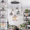 Koyoto hanging light, globe light, pendant light Amber, clear, Smoke-coloured, 5-light sources