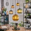 Koyoto hanging light, globe light, pendant light blue, gold, green, coppery, 5-light sources