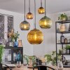 Koyoto hanging light, globe light, pendant light blue, gold, green, coppery, 5-light sources