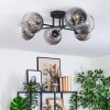 Koyoto ceiling light, globe light 59 cm clear, Smoke-coloured, 6-light sources