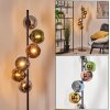 Koyoto globe light, floor lamp 32 cm blue, chrome, gold, green, coppery, Smoke-coloured, 6-light sources