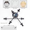Koyoto ceiling light, globe light 59 cm Amber, chrome, clear, Smoke-coloured, 6-light sources