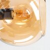 Koyoto ceiling light, globe light 59 cm Amber, chrome, clear, Smoke-coloured, 6-light sources
