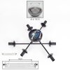Koyoto ceiling light, globe light 59 cm clear, Smoke-coloured, 6-light sources
