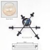 Koyoto ceiling light, globe light 59 cm Amber, clear, 6-light sources