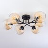 Koyoto ceiling light, globe light 59 cm Amber, clear, 6-light sources