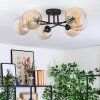 Koyoto ceiling light, globe light 59 cm Amber, clear, 6-light sources