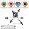 Koyoto ceiling light, globe light 59 cm blue, gold, green, coppery, 6-light sources