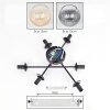 Koyoto ceiling light, globe light 59 cm Amber, clear, Smoke-coloured, 6-light sources