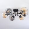 Koyoto ceiling light, globe light 59 cm Amber, clear, Smoke-coloured, 6-light sources