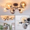 Koyoto ceiling light, globe light 59 cm Amber, clear, Smoke-coloured, 6-light sources