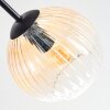 Koyoto ceiling light, globe light 59 cm Amber, clear, Smoke-coloured, 6-light sources