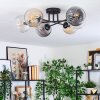 Koyoto ceiling light, globe light 59 cm Amber, clear, Smoke-coloured, 6-light sources