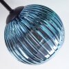 Koyoto ceiling light, globe light 59 cm blue, green, coppery, 6-light sources