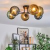 Koyoto ceiling light, globe light 59 cm blue, gold, green, 6-light sources