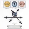 Koyoto ceiling light, globe light 59 cm blue, gold, coppery, 6-light sources