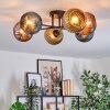 Koyoto ceiling light, globe light 59 cm blue, gold, coppery, 6-light sources