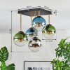 Gastor ceiling light, globe light gold, black, 5-light sources