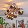 Koyoto ceiling light, globe light gold, black, 10-light sources