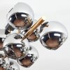 Koyoto ceiling light, globe light gold, black, 10-light sources