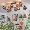Koyoto ceiling light, globe light gold, black, 10-light sources