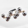 Koyoto ceiling light, globe light gold, black, 10-light sources