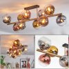 Koyoto ceiling light, globe light gold, black, 10-light sources