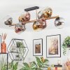 Koyoto ceiling light, globe light gold, black, 10-light sources