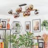 Koyoto ceiling light, globe light gold, black, 10-light sources