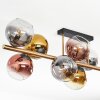 Koyoto ceiling light, globe light gold, black, 10-light sources