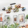 Koyoto ceiling light, globe light gold, black, 10-light sources