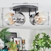 Chehalis ceiling light, globe light Amber, clear, Smoke-coloured, 4-light sources