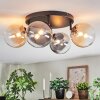 Chehalis ceiling light, globe light Amber, clear, Smoke-coloured, 4-light sources