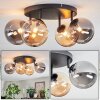 Chehalis ceiling light, globe light Amber, Smoke-coloured, 4-light sources