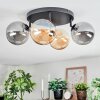 Chehalis ceiling light, globe light Amber, Smoke-coloured, 4-light sources