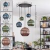 Koyoto hanging light, globe light, pendant light gold, black, 5-light sources
