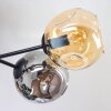 Ripoll ceiling light, globe light Amber, Smoke-coloured, 6-light sources