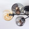 Ripoll ceiling light, globe light Amber, Smoke-coloured, 6-light sources