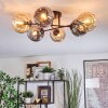Ripoll ceiling light, globe light Amber, Smoke-coloured, 6-light sources