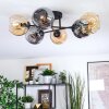 Ripoll ceiling light, globe light Amber, Smoke-coloured, 6-light sources