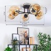 Ripoll ceiling light, globe light Amber, clear, 6-light sources