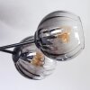 Koyoto ceiling light, globe light 59 cm clear, Smoke-coloured, 6-light sources