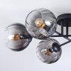 Koyoto ceiling light, globe light 59 cm clear, Smoke-coloured, 6-light sources