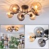 Koyoto ceiling light, globe light 59 cm Amber, clear, Smoke-coloured, 6-light sources