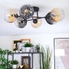 Koyoto ceiling light, globe light 59 cm Amber, clear, Smoke-coloured, 6-light sources