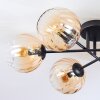 Koyoto ceiling light, globe light 59 cm Amber, clear, 6-light sources